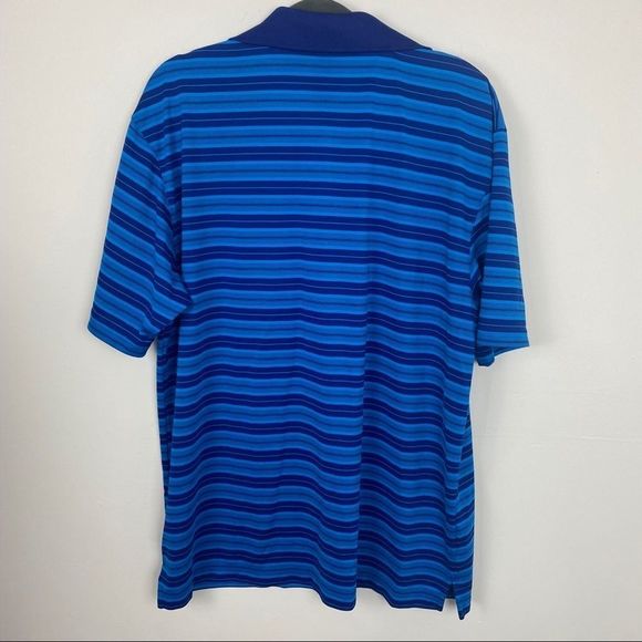 PGA Tour Blue striped golf shirt. - Picture 2 of 4